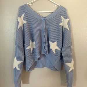 Light blue star cardigan